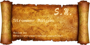 Strommer Mátyás névjegykártya